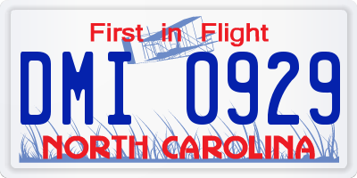NC license plate DMI0929