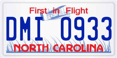 NC license plate DMI0933