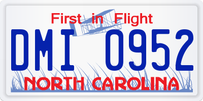 NC license plate DMI0952