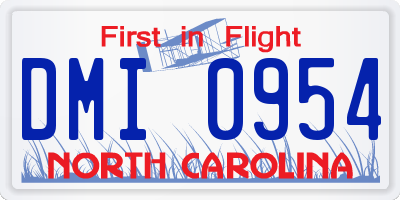NC license plate DMI0954