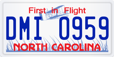 NC license plate DMI0959