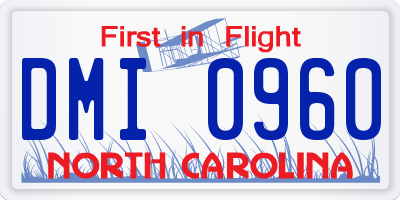 NC license plate DMI0960