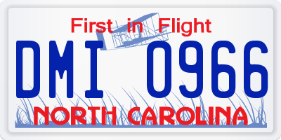 NC license plate DMI0966