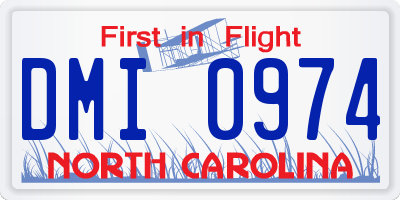 NC license plate DMI0974