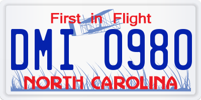 NC license plate DMI0980