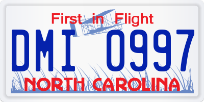 NC license plate DMI0997