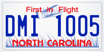 NC license plate DMI1005