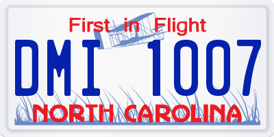 NC license plate DMI1007