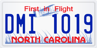 NC license plate DMI1019