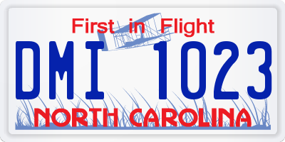 NC license plate DMI1023