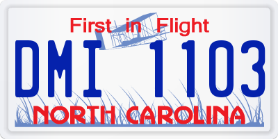 NC license plate DMI1103
