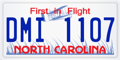 NC license plate DMI1107