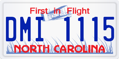 NC license plate DMI1115