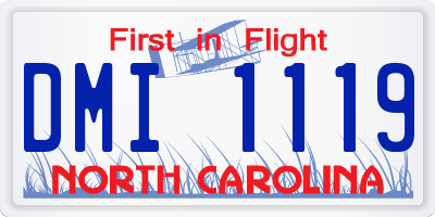 NC license plate DMI1119