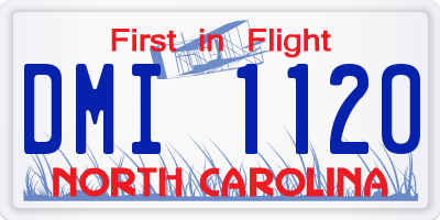 NC license plate DMI1120