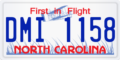 NC license plate DMI1158