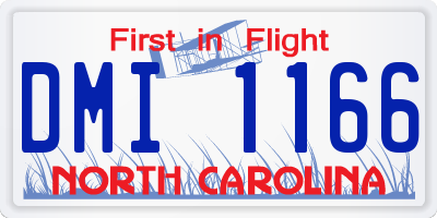 NC license plate DMI1166