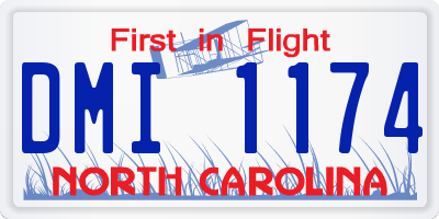 NC license plate DMI1174