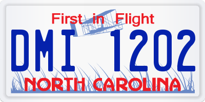 NC license plate DMI1202