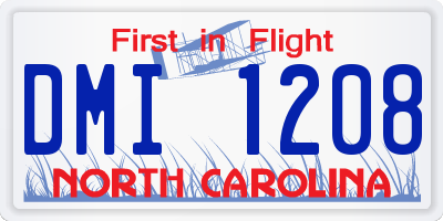 NC license plate DMI1208