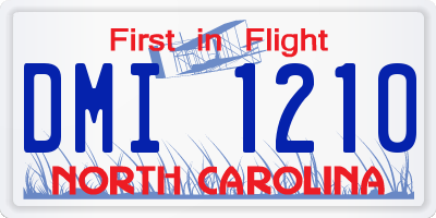NC license plate DMI1210
