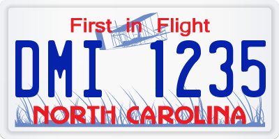 NC license plate DMI1235