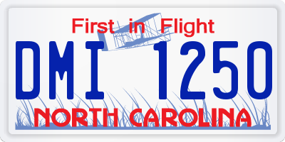 NC license plate DMI1250