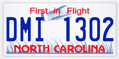 NC license plate DMI1302