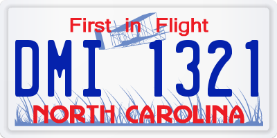 NC license plate DMI1321
