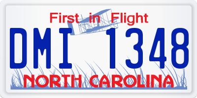 NC license plate DMI1348