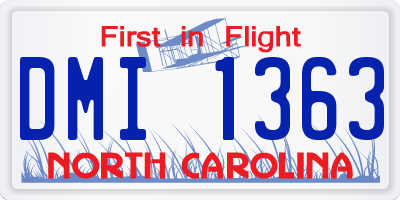 NC license plate DMI1363