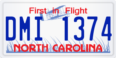 NC license plate DMI1374