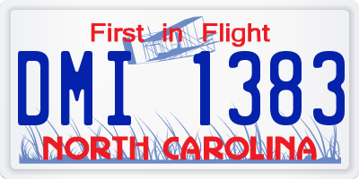 NC license plate DMI1383