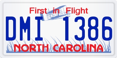 NC license plate DMI1386