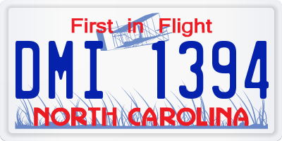NC license plate DMI1394