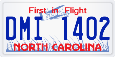 NC license plate DMI1402