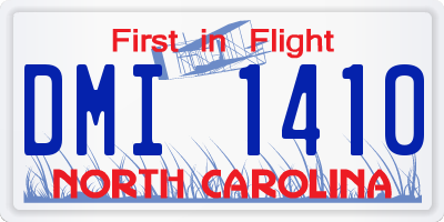 NC license plate DMI1410