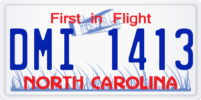 NC license plate DMI1413