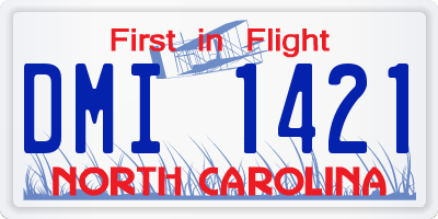 NC license plate DMI1421