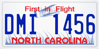 NC license plate DMI1456