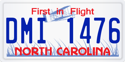 NC license plate DMI1476