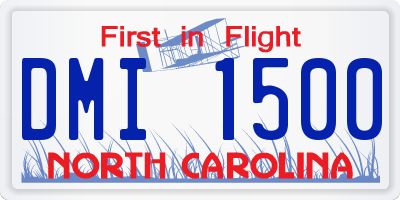 NC license plate DMI1500