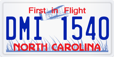 NC license plate DMI1540