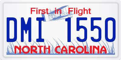 NC license plate DMI1550