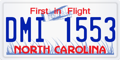 NC license plate DMI1553