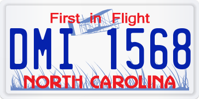NC license plate DMI1568