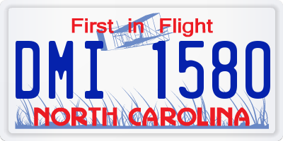 NC license plate DMI1580