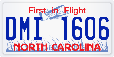 NC license plate DMI1606
