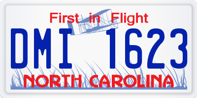 NC license plate DMI1623