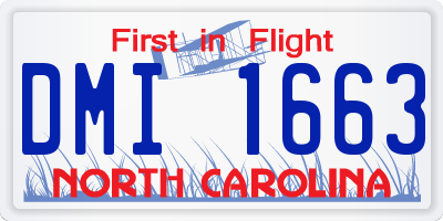 NC license plate DMI1663